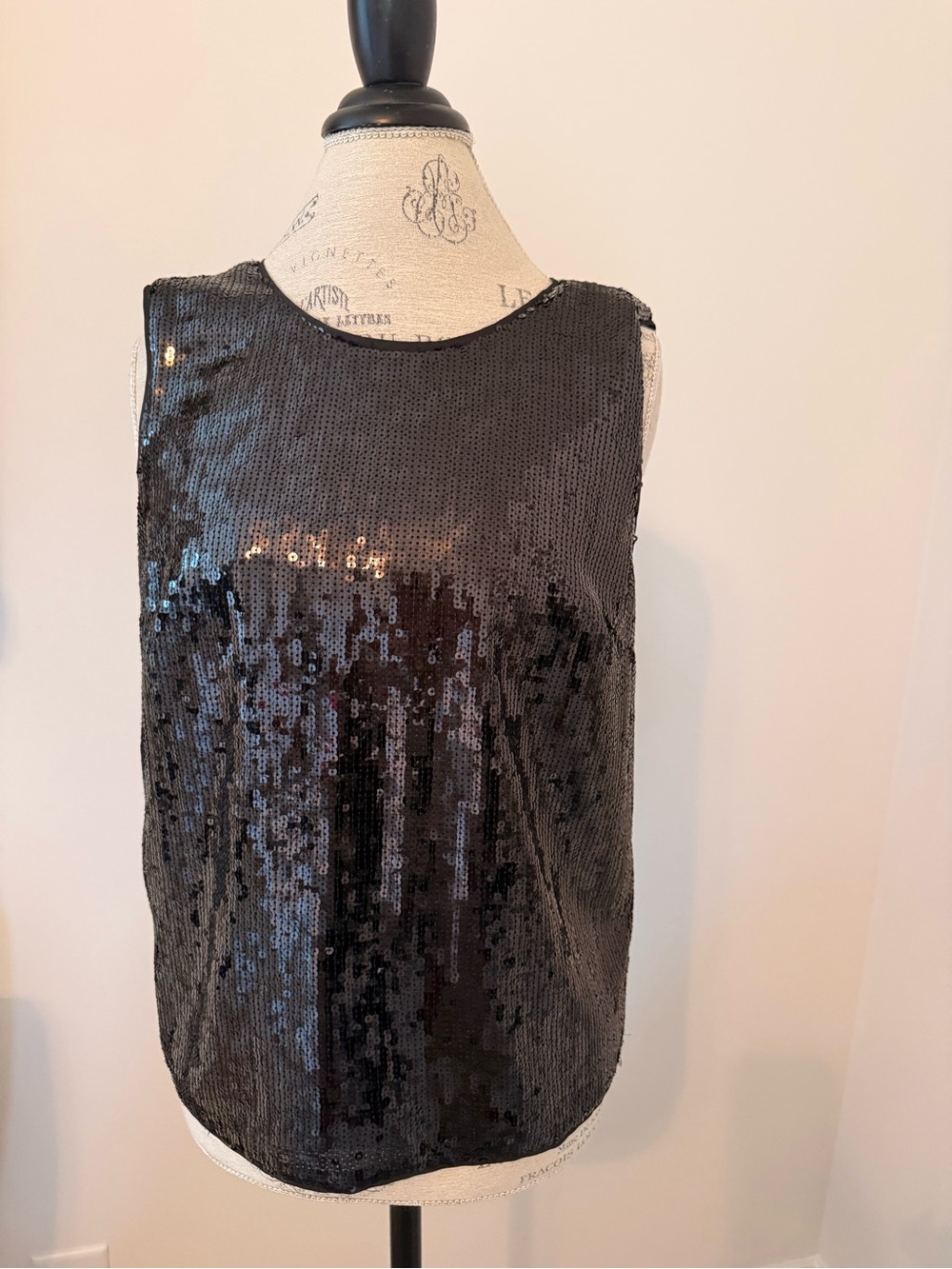 J. Crew Black Sequin Tank Top